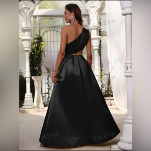 black satin party dress size m new